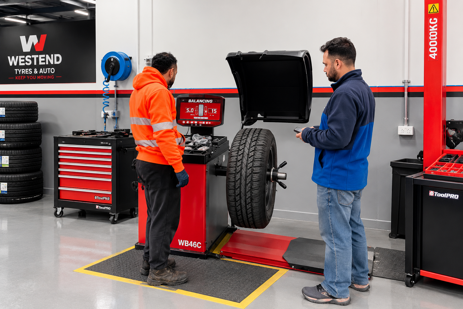 Wheel balancing and tyre equipment at Westend Tyres and Auto